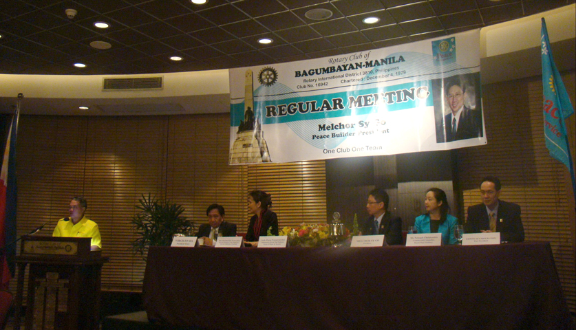 Ambassador delivered remarks to members of Rotary Club of Bagumbayan-Manila about trade and tourism in Thailand